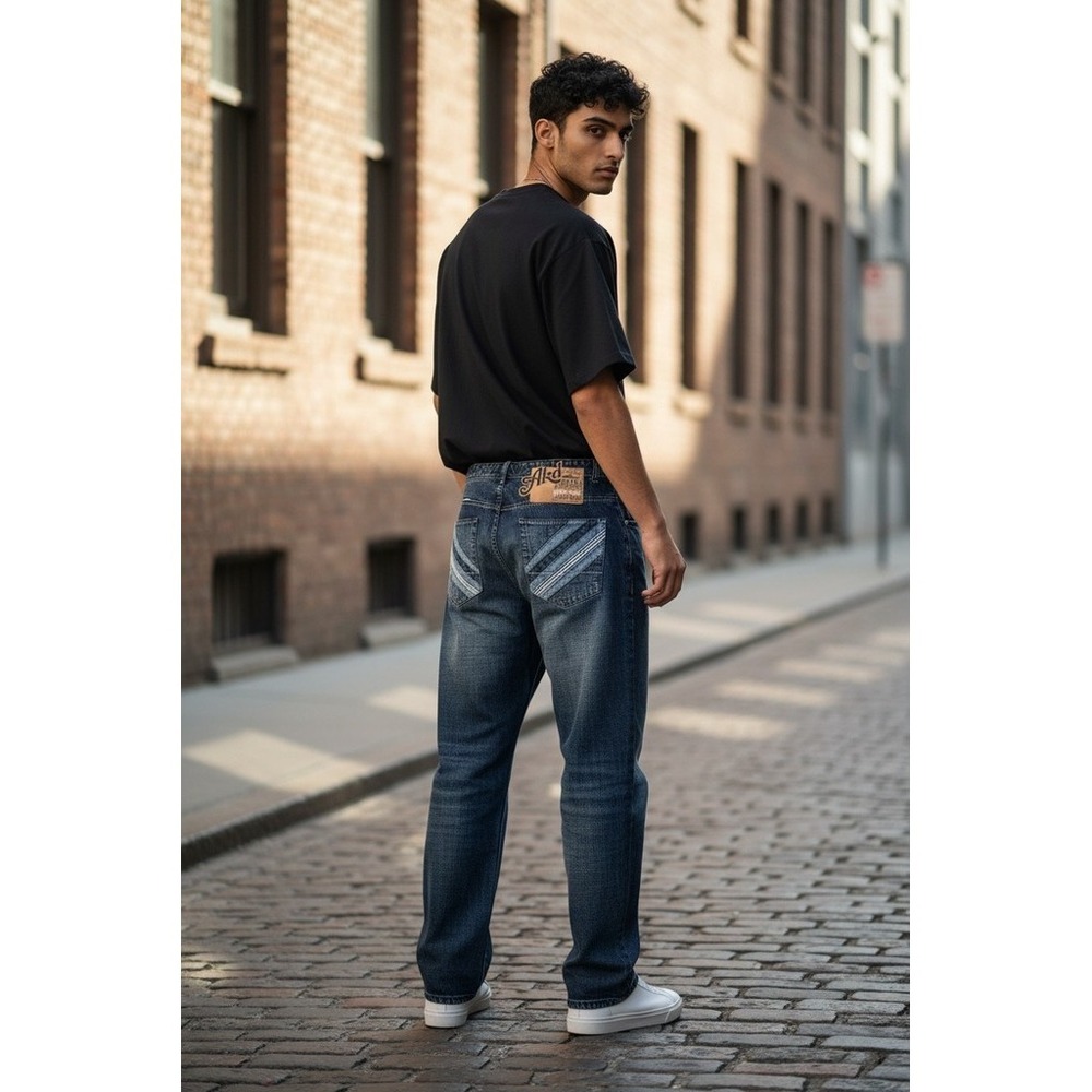 Akademiks‎ Jeans Mens 38x32 Blue Dark Wash Straight Leg Y2K ninth navy yard